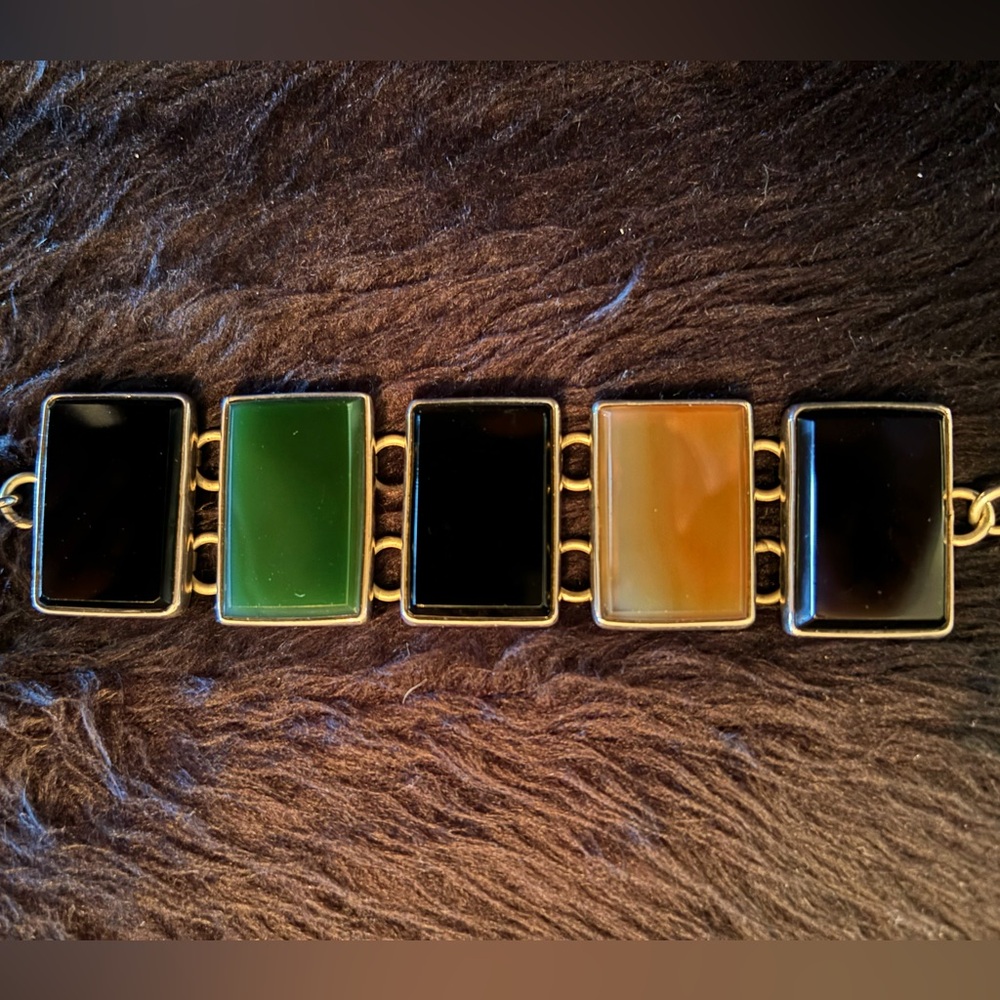 Silver and gemstone bracelet